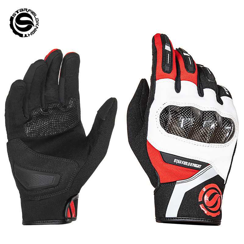 Motorcycle Wearing Gear - SFK Red Motorcycle Gloves Newest Summer