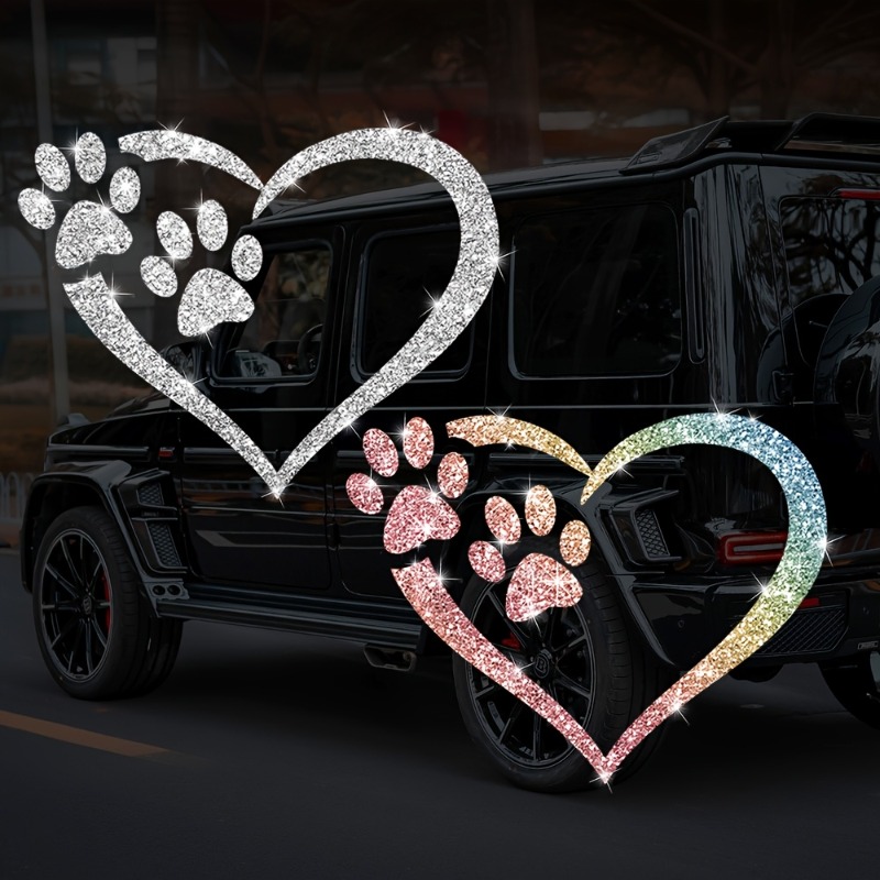 Motorcycle Gear For Dogs - 1PC Imitation Diamond Glitter Dog Paw