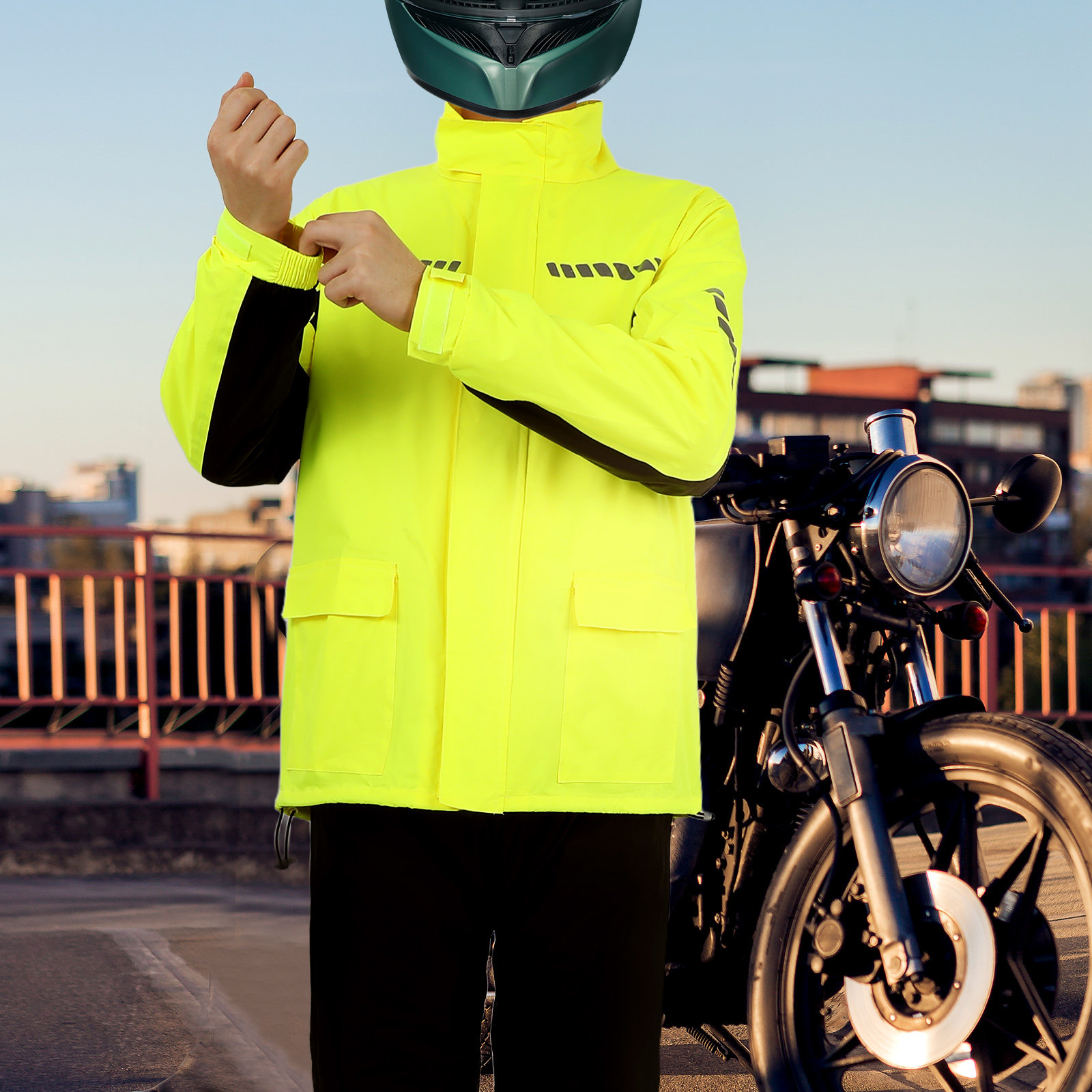 Motorcycle Gear Rain - 1Set Men Outdoor Cycling Rain Suit