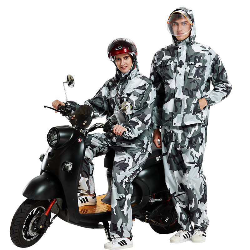 Motorcycle Gear Rain - Camouflage Split Raincoat Rain Pants Suit