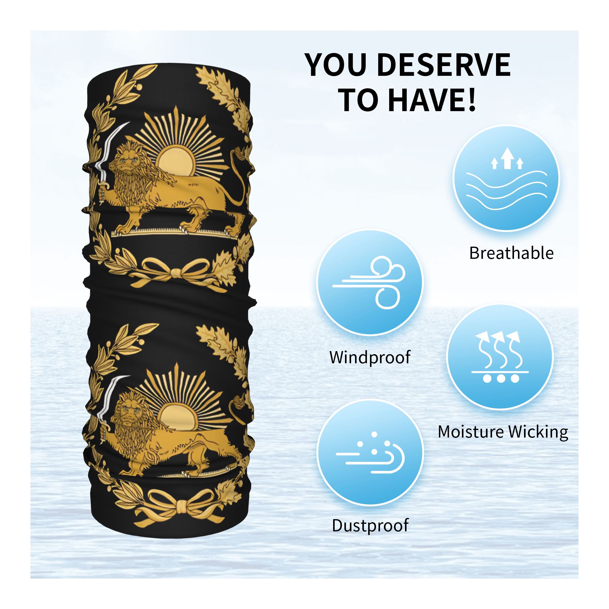 Lion and Sun Emblem of Persia  - огляд і ціна Neck Warmer Balaclava