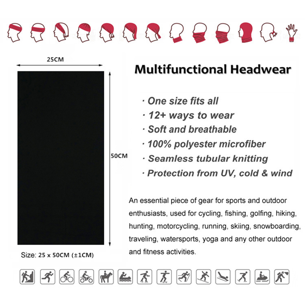 Seamless Solid Color Bandanas  - огляд і ціна Neck Warmer Balaclava