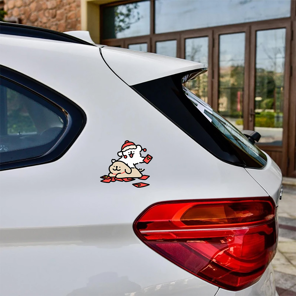 Cartoon Puppy Maltese Car Stic - огляд і ціна Motorcycle Gear For Dogs